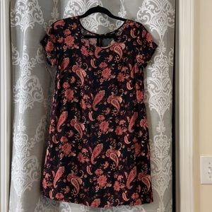F21 Black & Pink Floral Dress